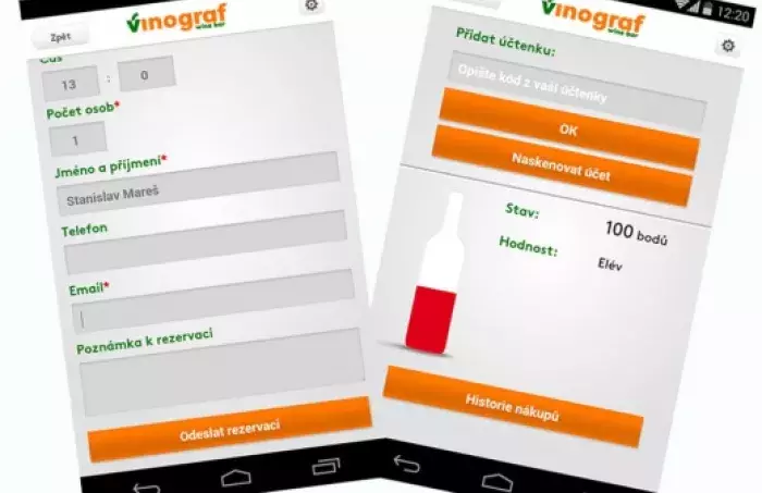 Mobilní aplikace Hladinka - Vinograf Mobilní aplikace Hladinka - Vinograf