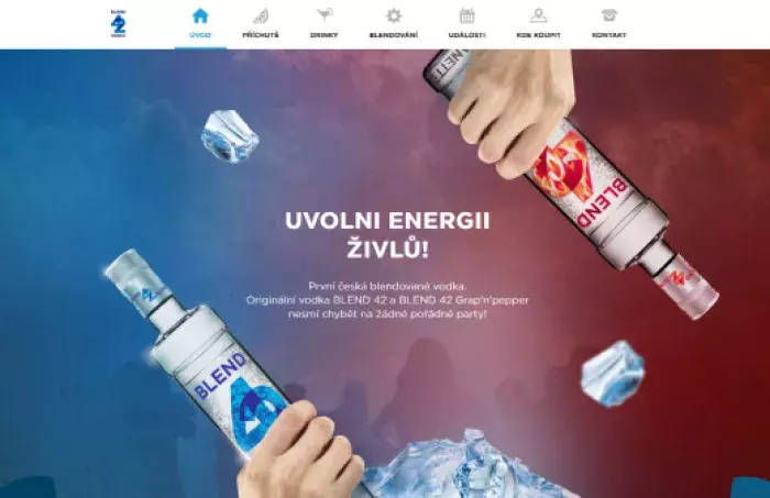 Webová propagace pro propagaci vodky Blend 42 Webová propagace pro propagaci vodky Blend 42