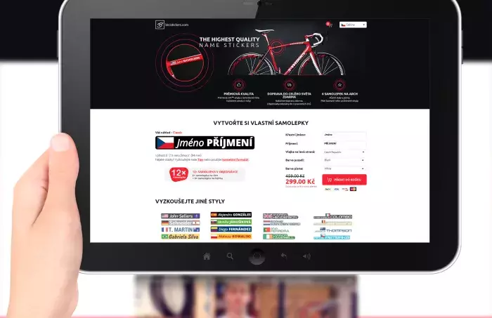 Generátor potisků bicistickers.com Generátor potisků bicistickers.com