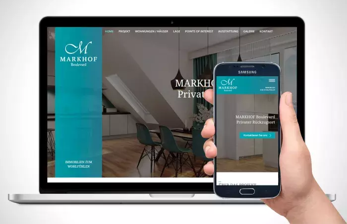 Webová prezentace rakouského developerského projektu Markhof Webová prezentace rakouského developerského projektu Markhof